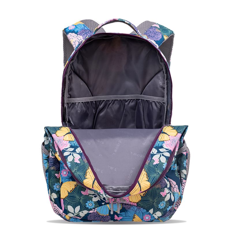 J World Cornelia Laptop Backpack Purple Secret Garden