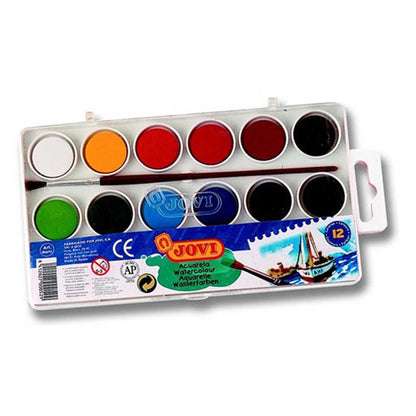 Jovi Watercolours Paint with Brush 12 Shades