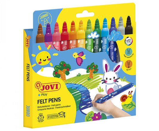 Jovi Maxi Felt Tip Markers Pack of 12
