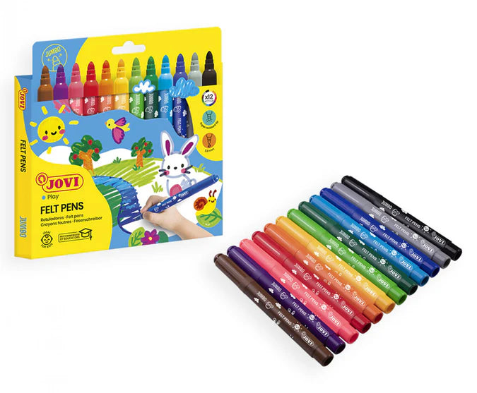 Jovi Maxi Felt Tip Markers Pack of 12