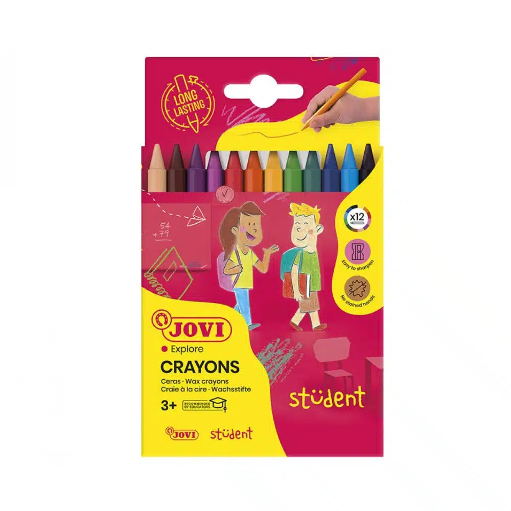 Jovi Plastic Crayons 12 Pack Erasable