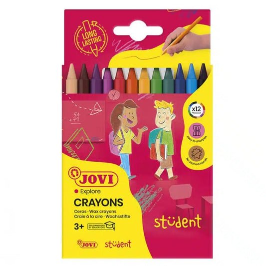 Jovi Plastic Crayons 12 Pack Erasable
