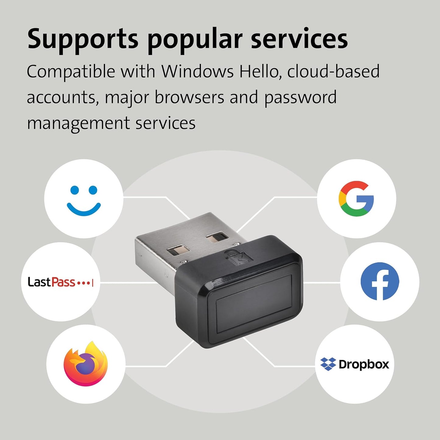 KENSINGTON® VERIMARK Fingerprint Authentication USB Dongle | Secure Biometric Login