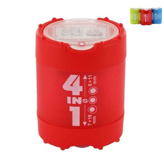 KUM 4-in-1 Pencil Sharpener 4-in-1 with Container 7-11mm Assorted Colours