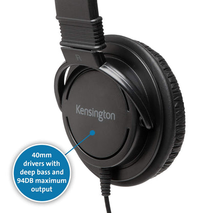Kensington Headphones Hi-Fi Microphone Volume Control & Noise Cancellation