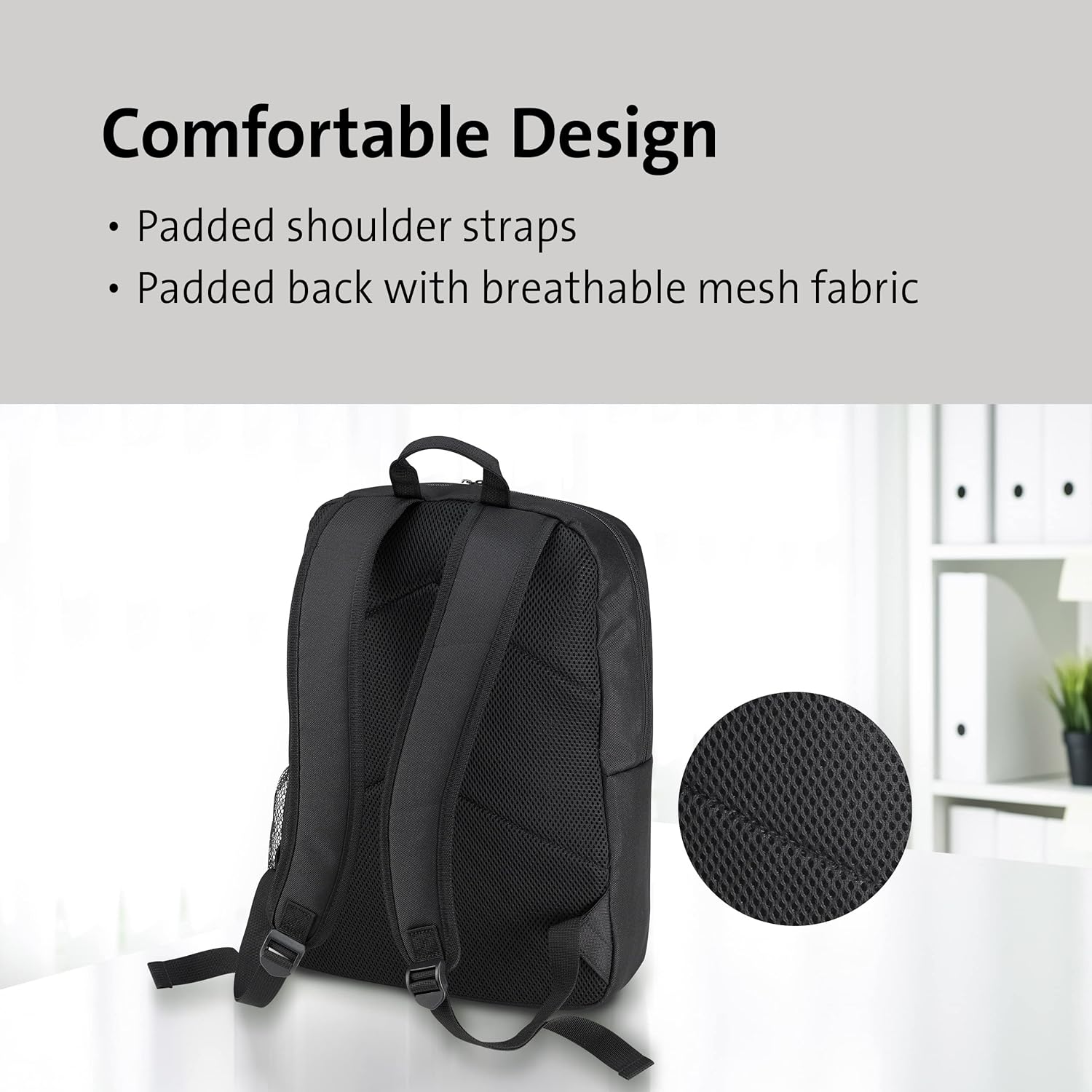 Kensington Simply Portable Lite Backpack, 16-inch Laptop Backpack, Black