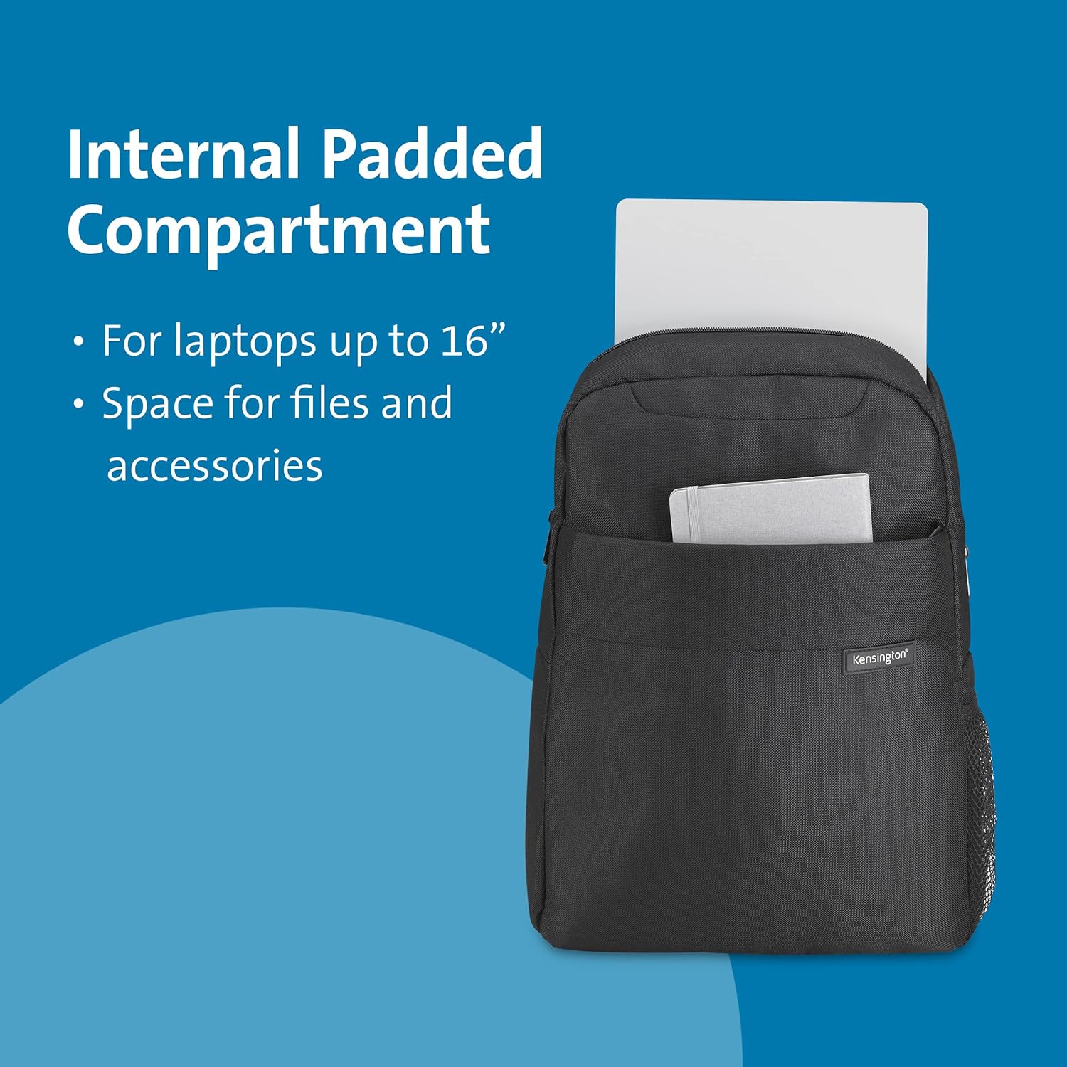 Kensington Simply Portable Lite Backpack, 16-inch Laptop Backpack, Black