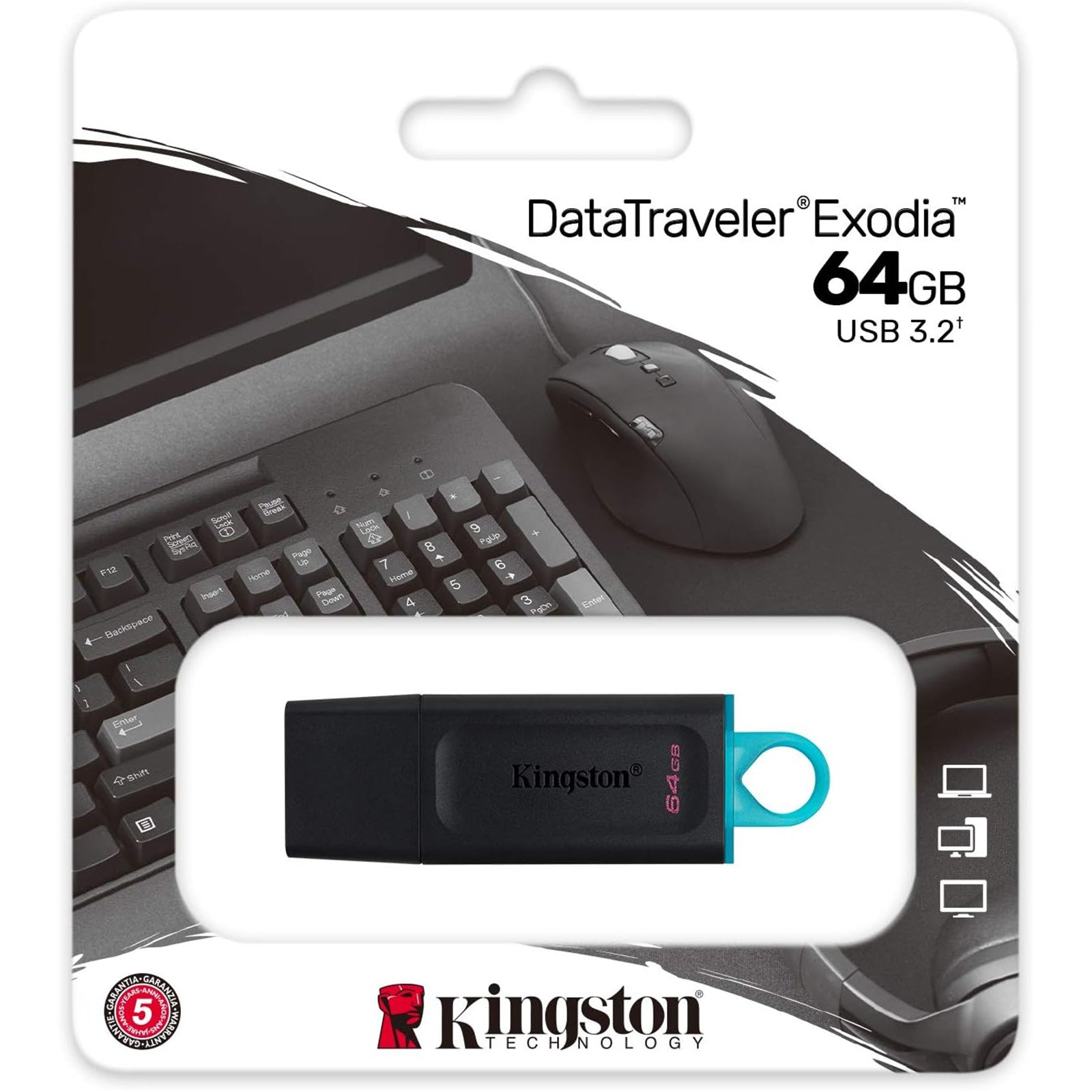 Kingston DTX 64GB USB Flash Drive with Cap 3.2 64GB