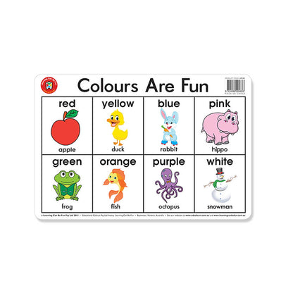 LCBF Placemat Educational Desk Mat 44 x 29 cm Colours are Fun