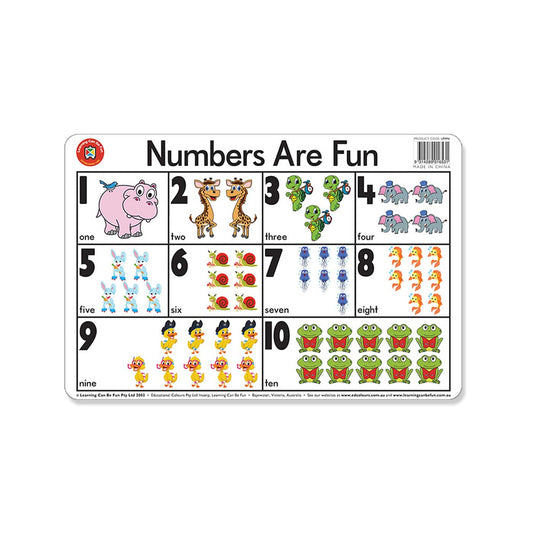 LCBF Placemat Educational Desk Mat 44 x 29 cm Numbers are Fun