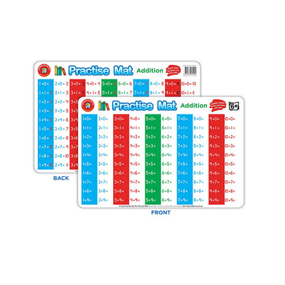 LCBF Practice Mats Double-Sided Dry Erase 42cm x 28cm Ages 6+ Addition