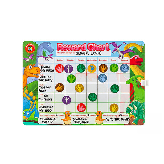 LCBF Magnetic Reward Chart Reusable 39cm x 27cm Dinosaurs