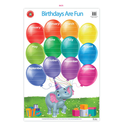 LCBF Birthdays Are Fun Wall Chart | Classroom Poster