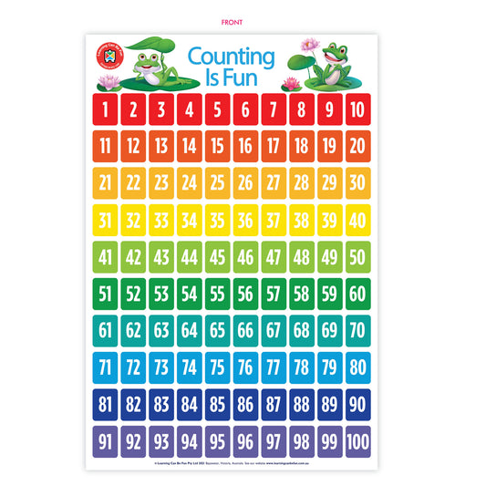 LCBF Educational Wall Chart Counting is Fun Poster 50cm x 74cm