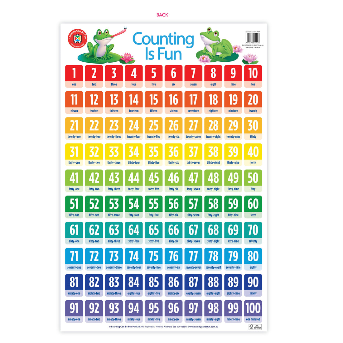 LCBF Educational Wall Chart Counting is Fun Poster 50cm x 74cm – School ...