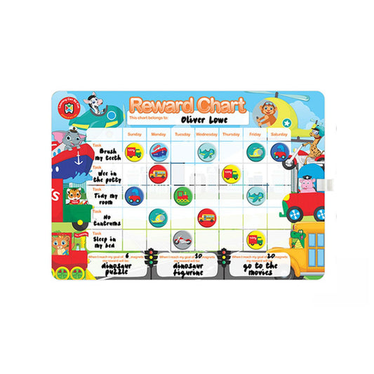 LCBF Magnetic Reward Chart Reusable 39cm x 27cm Transport