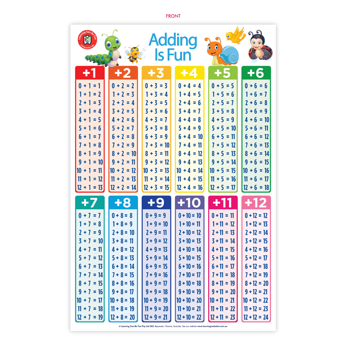 LCBF Wall Chart Adding is Fun Double-Sided Poster 50 x 74cm
