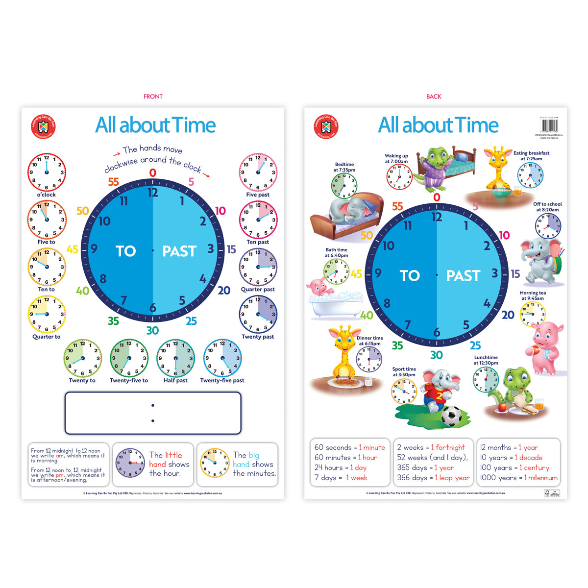 LCBF Wall Chart Poster 50 x 74cm Double-Sided All About Time