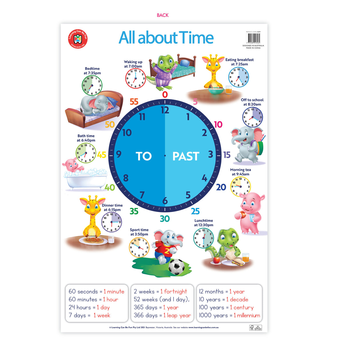 LCBF Wall Chart Poster 50 x 74cm Double-Sided All About Time