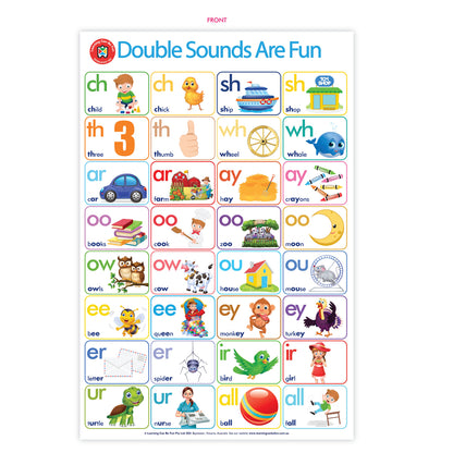 LCBF Wall Chart Poster Double-Sided 50 x 74cm Double Sounds Are Fun