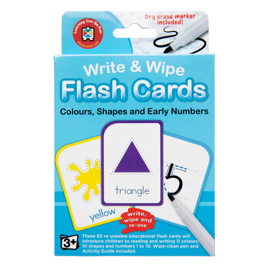 LCBF Write & Wipe Flashcards Colours, Shapes and Early Numbers Ages 3+