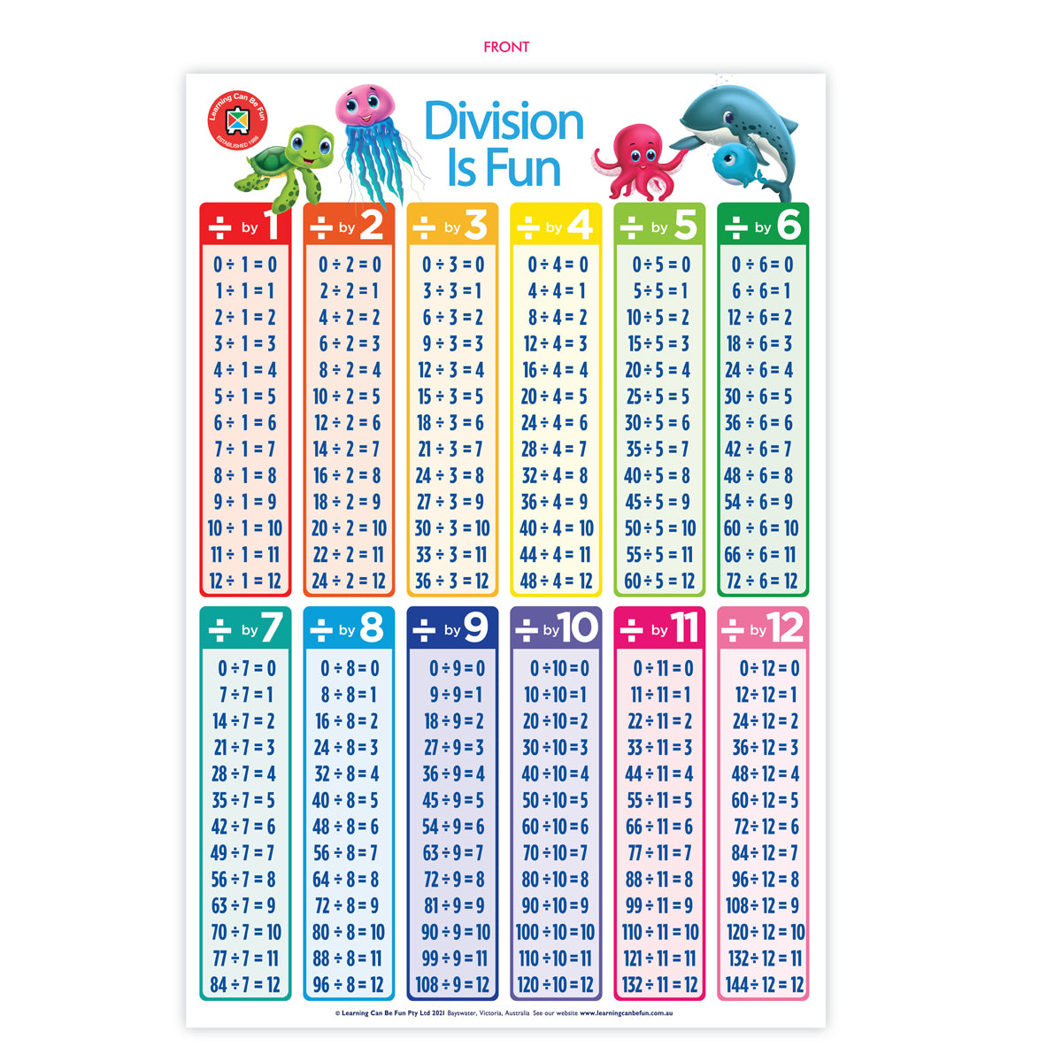 LCBF Wall Chart Double-Sided Poster 50 x 74cm Division is Fun