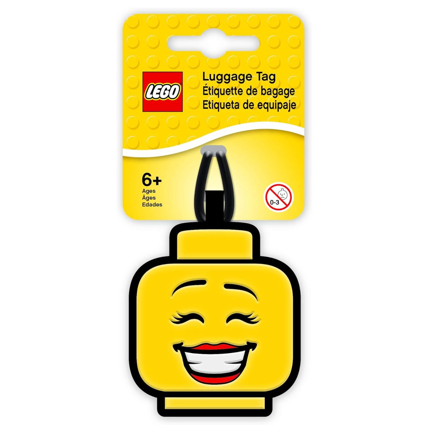 LEGO® Bag Tag – Girl Face | Iconic Minifigure Luggage Tag | Durable Silicone Travel Accessory