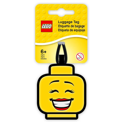 LEGO® Bag Tag – Girl Face | Iconic Minifigure Luggage Tag | Durable Silicone Travel Accessory
