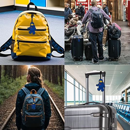 LEGO® Luggage Tag Spaceman Blue – Durable Silicone Bag Tag for Kids & Adults