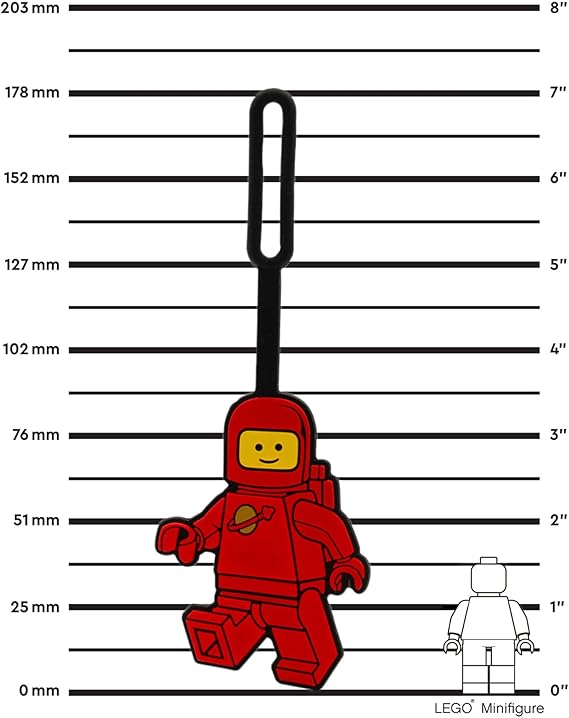 LEGO® Luggage Tag Spaceman Red – Durable Silicone Bag Tag for Kids & Adults