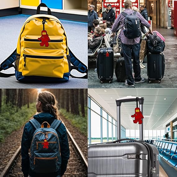 LEGO® Luggage Tag Spaceman Red – Durable Silicone Bag Tag for Kids & Adults