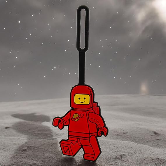 LEGO® Luggage Tag Spaceman Red – Durable Silicone Bag Tag for Kids & Adults