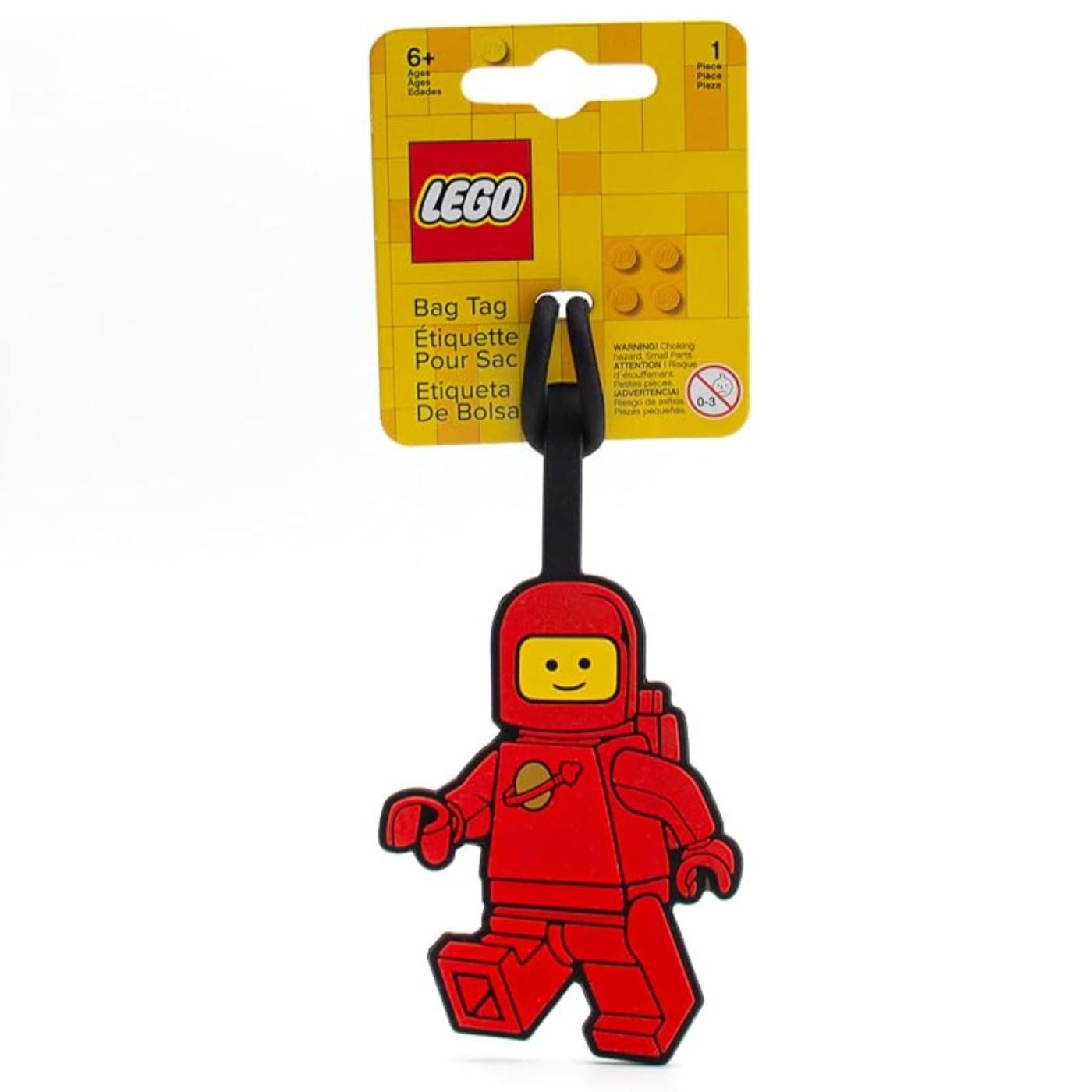 LEGO® Luggage Tag Spaceman Red – Durable Silicone Bag Tag for Kids & Adults