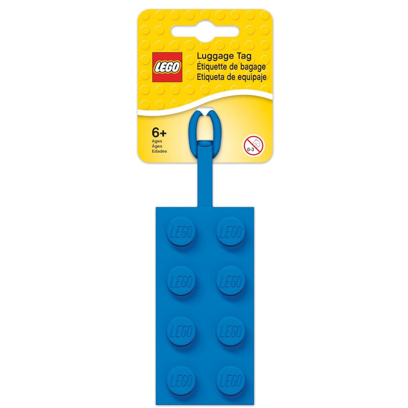LEGO® Luggage Tag – Blue Silicone 2x4 Brick Design for Bags & Suitcases