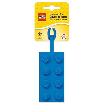 LEGO® Luggage Tag – Blue Silicone 2x4 Brick Design for Bags & Suitcases