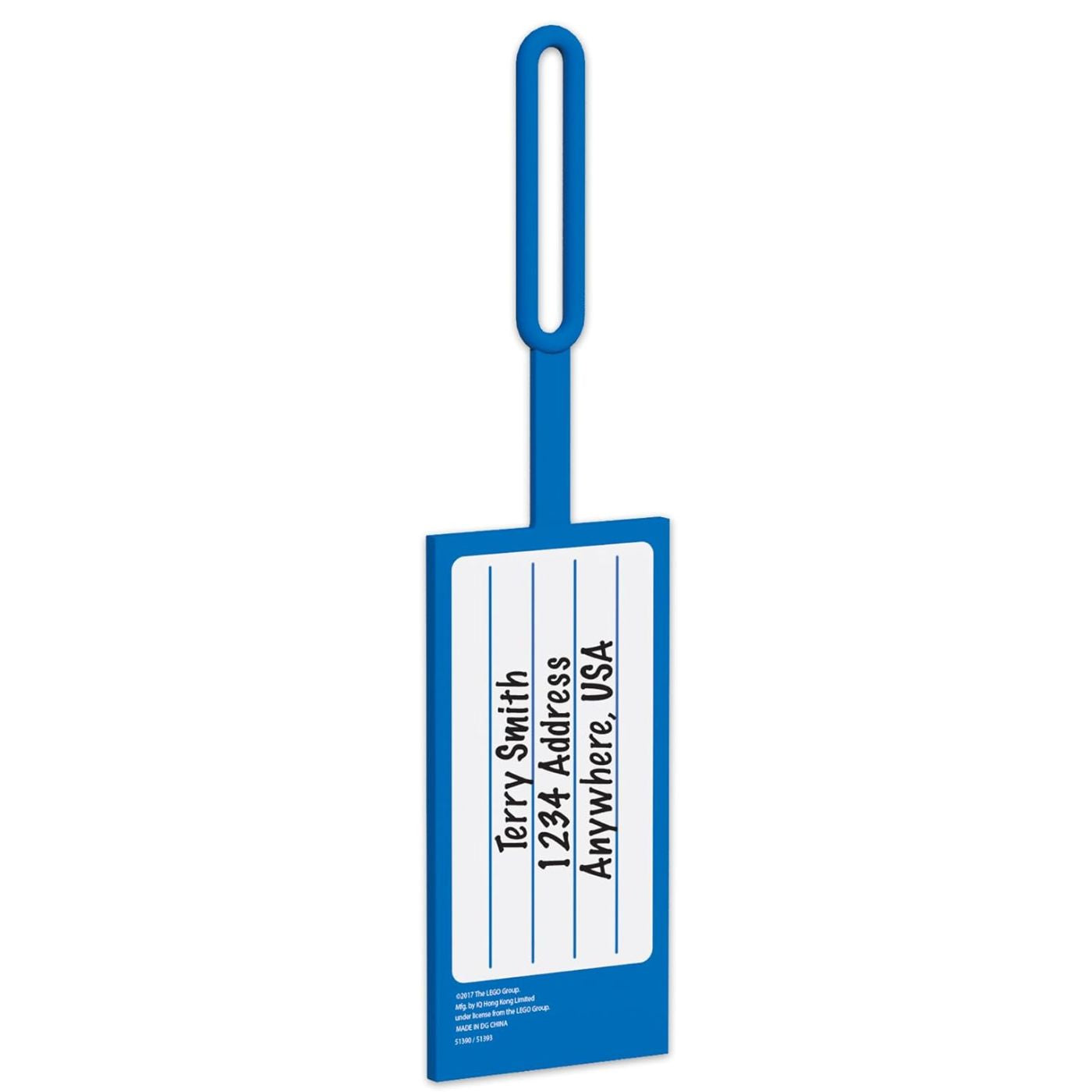 LEGO® Luggage Tag – Blue Silicone 2x4 Brick Design for Bags & Suitcases