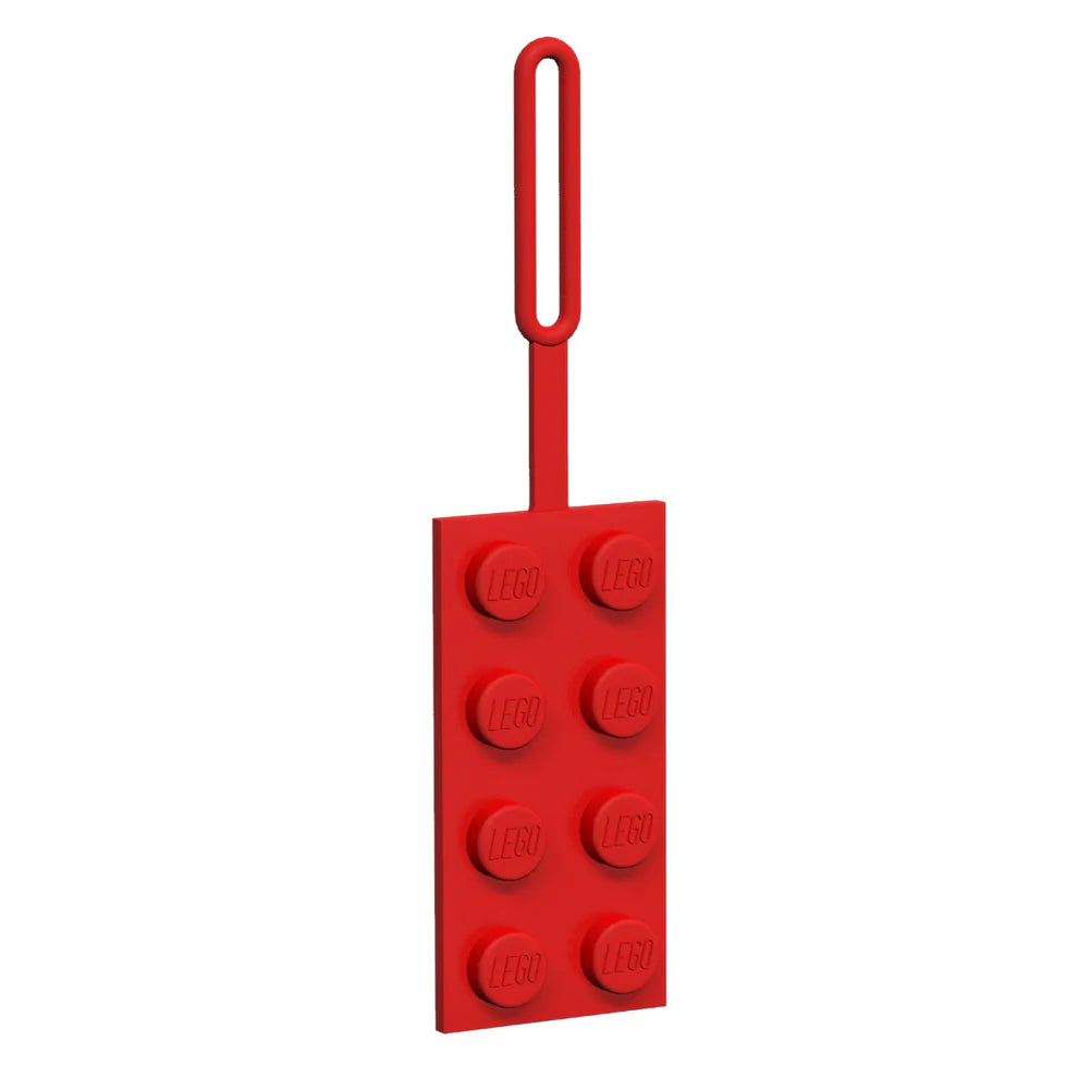 LEGO® Luggage Tag – Red Silicone 2x4 Brick Design for Bags & Suitcases