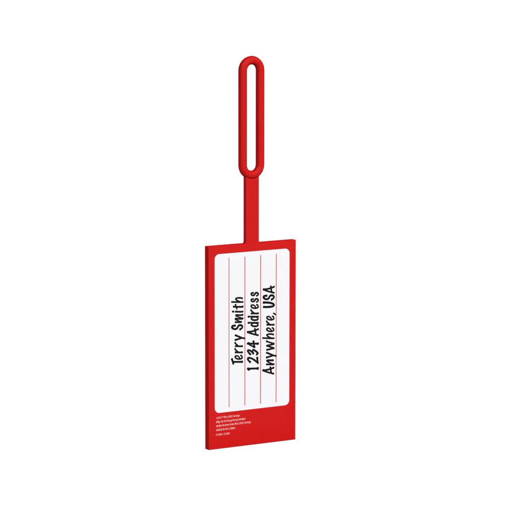 LEGO® Luggage Tag – Red Silicone 2x4 Brick Design for Bags & Suitcases