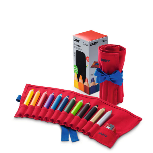 Lamy Coloured Pencils 3Plus in Cloth Roll with Sharpener Pack 12