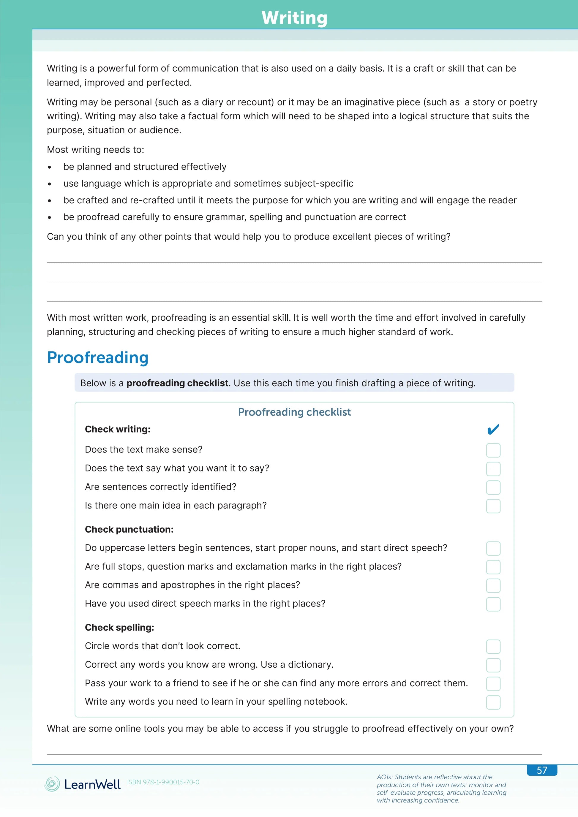 LearnWell Year 8 English Start Right Workbook