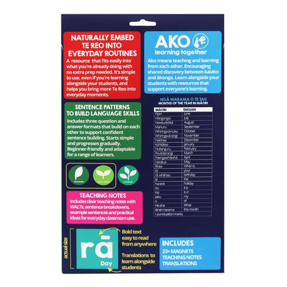 Learning Toolbox NZ Magnetic Months in Te Reo Maori 23+pcs