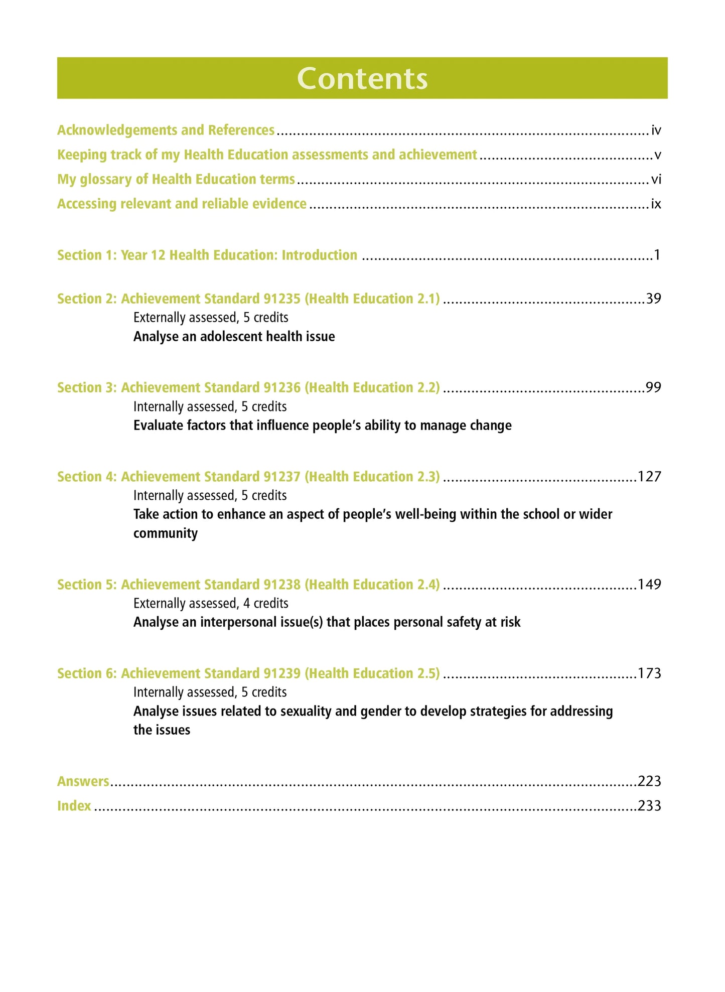 Learning Workbook Health Education NZCEA Level 2