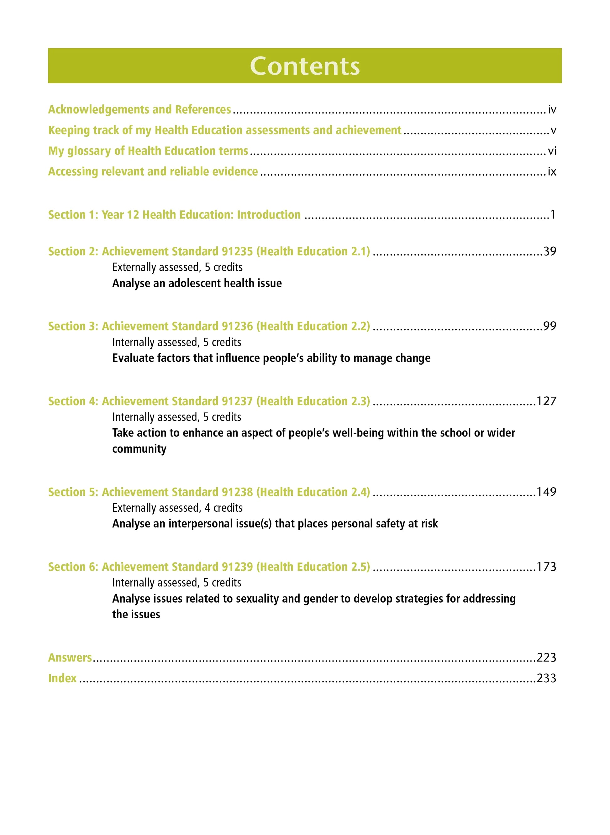 Learning Workbook Health Education NZCEA Level 2
