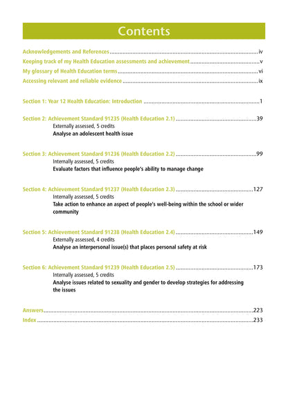 Learning Workbook Health Education NZCEA Level 2