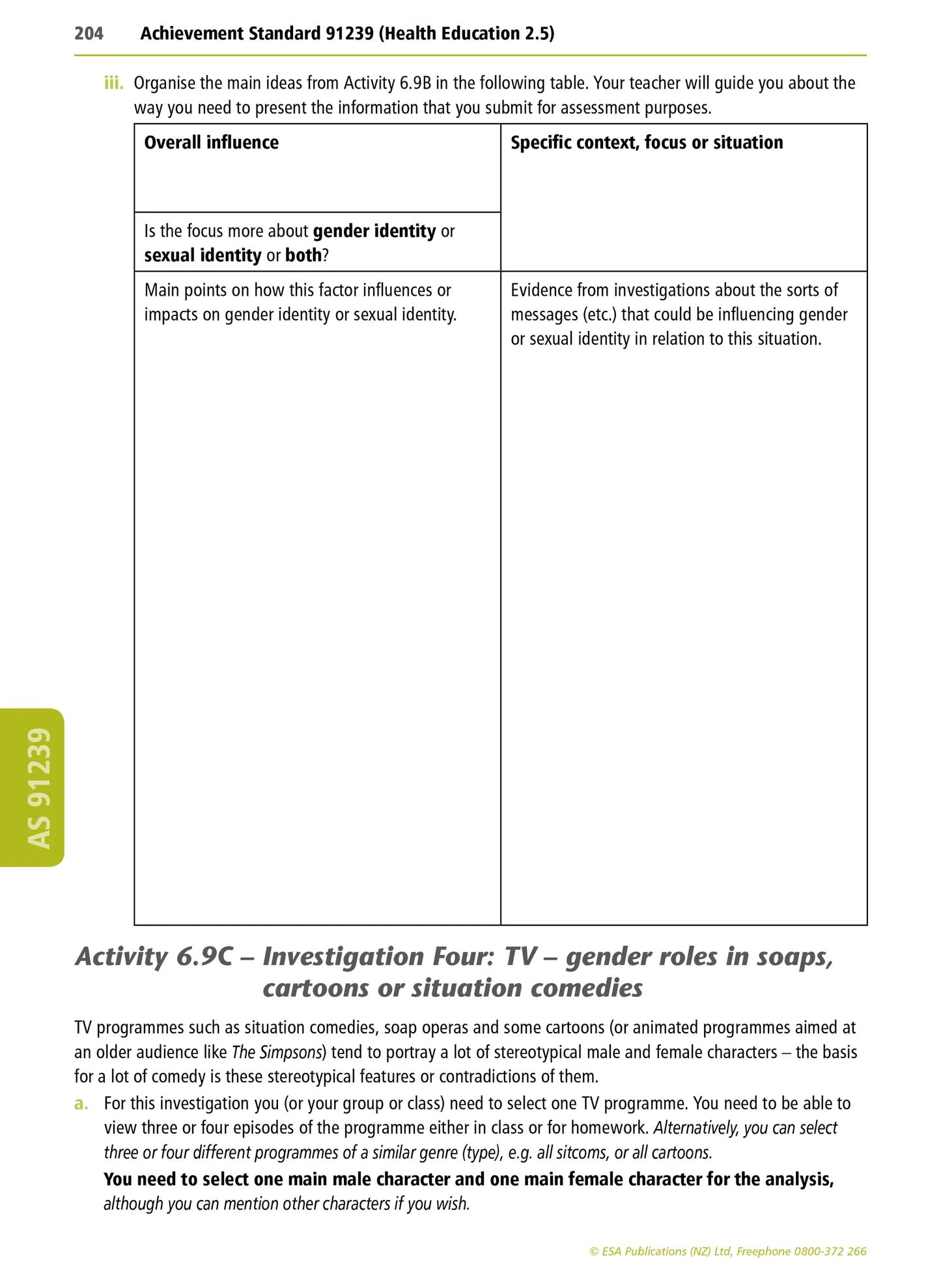 Learning Workbook Health Education NZCEA Level 2
