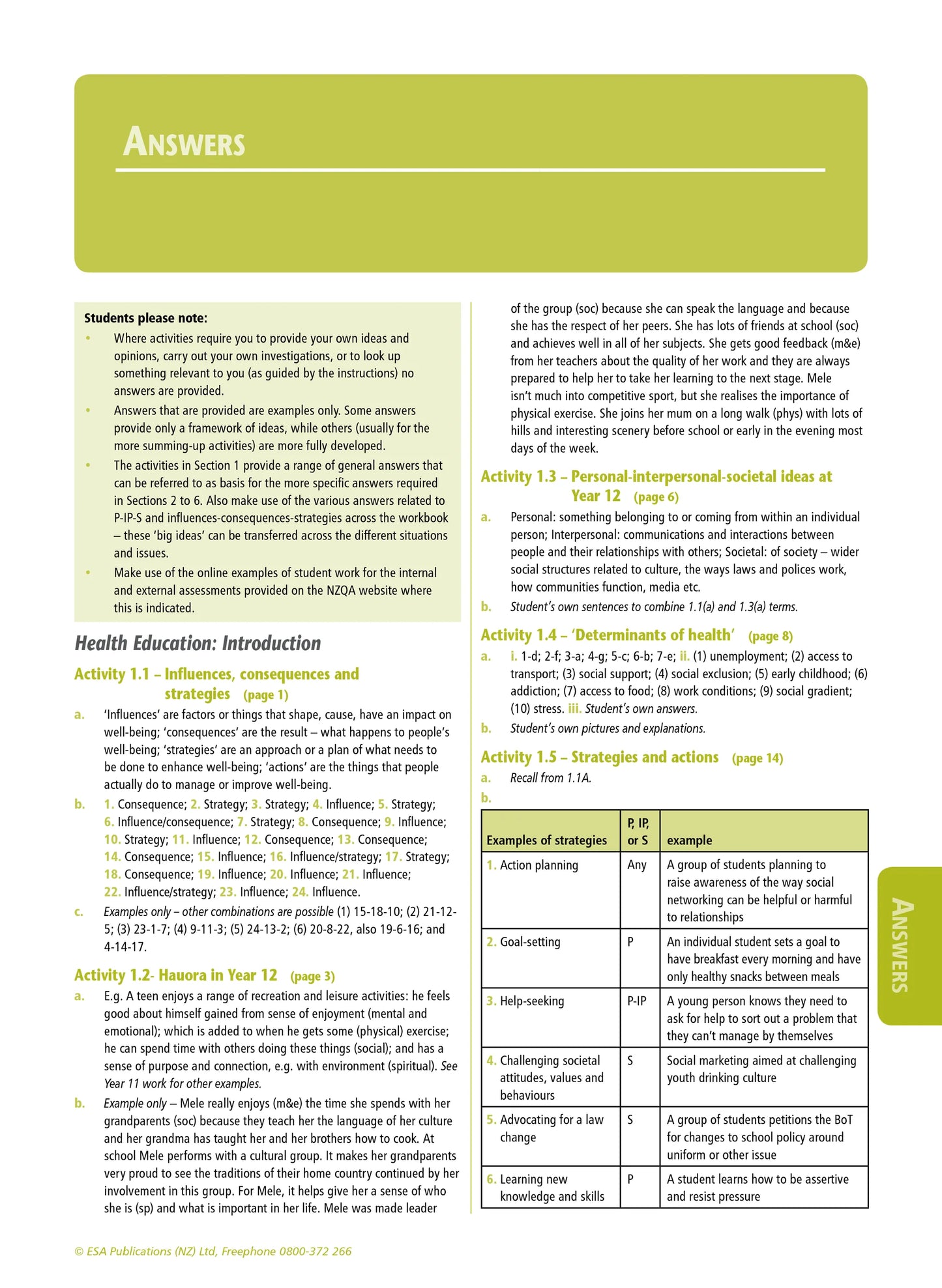 Learning Workbook Health Education NZCEA Level 2