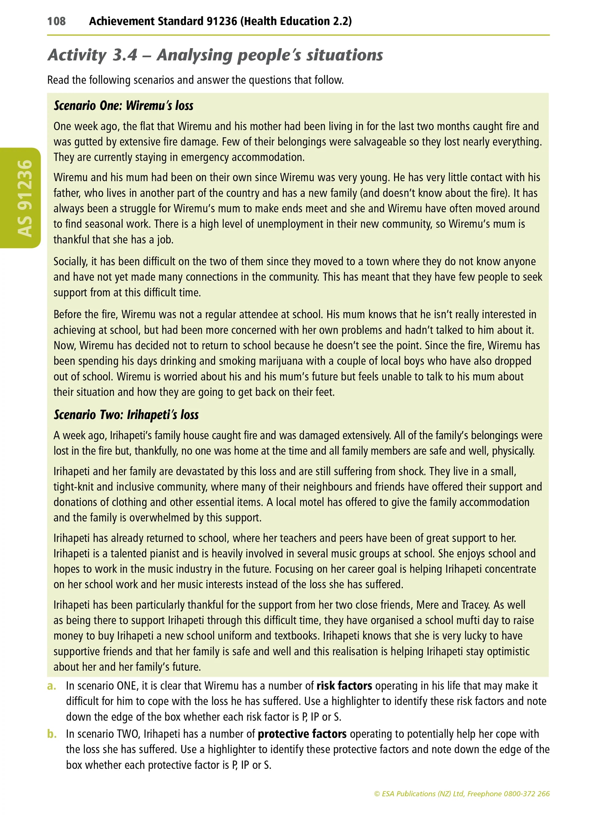 Learning Workbook Health Education NZCEA Level 2