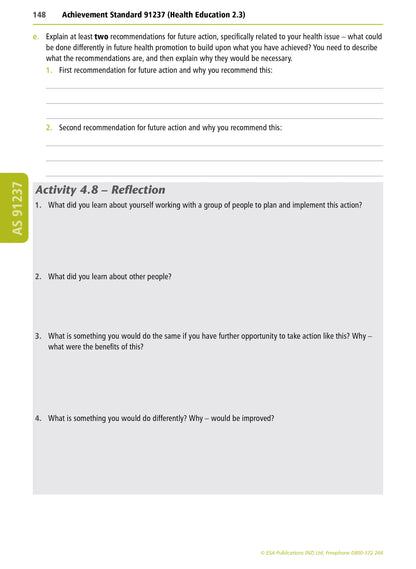 Learning Workbook Health Education NZCEA Level 2