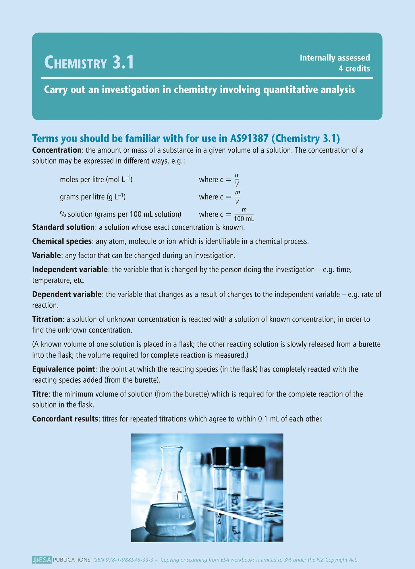 Learning Workbook Level 3 Chemistry