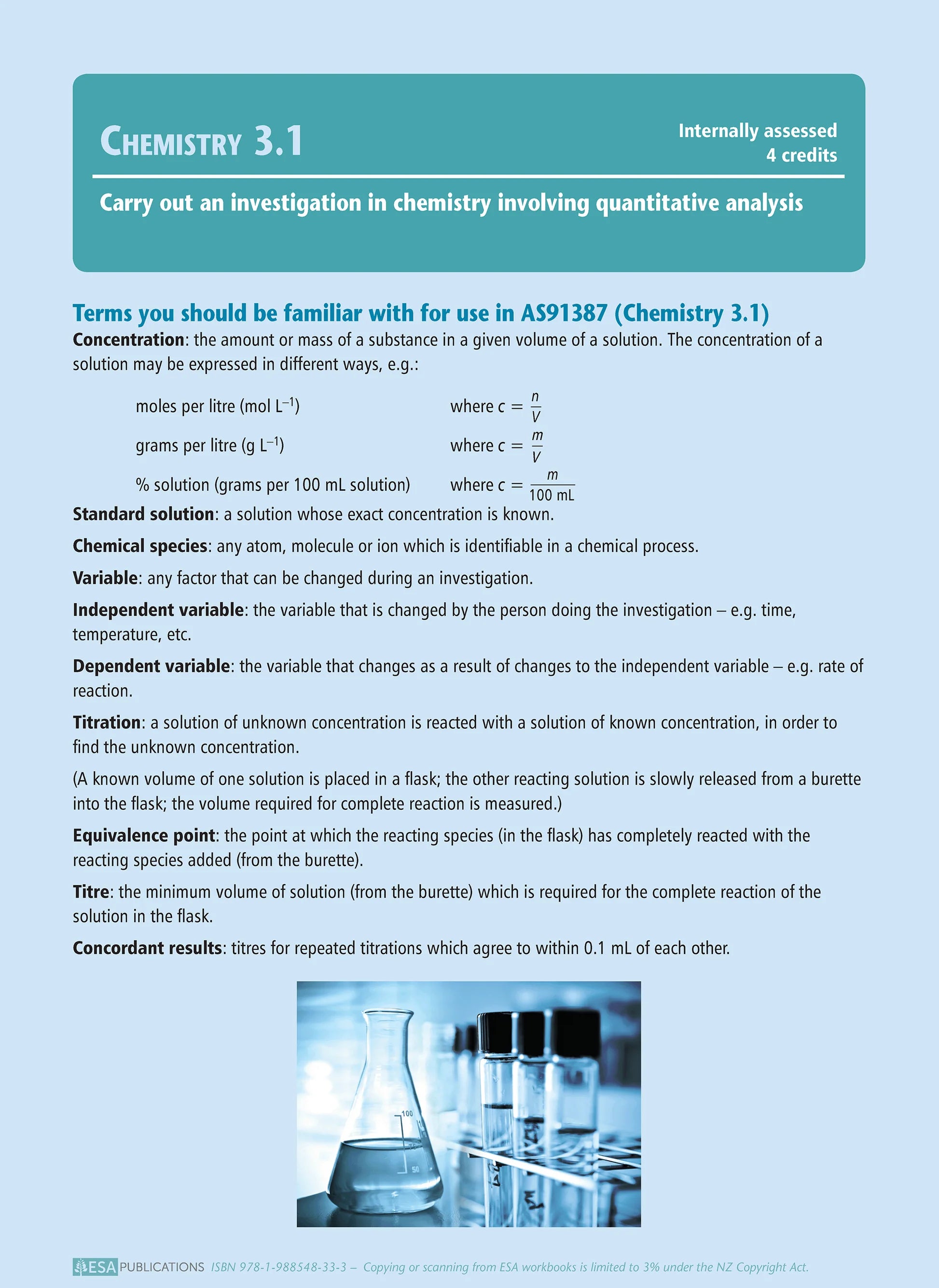 Learning Workbook Level 3 Chemistry